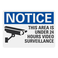 Lavex Engineer-Grade Reflective Aluminum "Notice / This Area is Under 24 Hours Video Surveillance" Sign