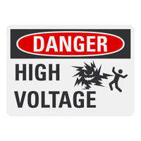 Lavex Non-Reflective Aluminum "Danger / High Voltage" Safety Sign with Symbol