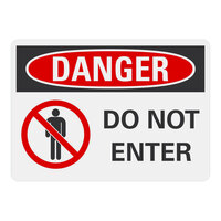 Lavex Non-Reflective Adhesive Vinyl "Danger / Do Not Enter" Safety Label with Symbol