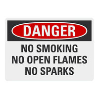 Lavex Non-Reflective Adhesive Vinyl "Danger / No Smoking / No Open Flames / No Sparks" Safety Label