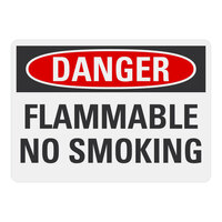 Lavex Non-Reflective Aluminum "Danger / Flammable / No Smoking" Safety Sign