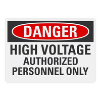 Lavex Non-Reflective Plastic "Danger / High Voltage / Authorized Personnel Only" Safety Sign