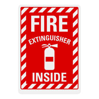 Lavex 14" x 10" Non-Reflective Aluminum "Fire Extinguisher Inside" Safety Sign