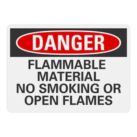 Lavex Non-Reflective Plastic "Danger / Flammable Material / No Smoking Or Open Flames" Safety Sign