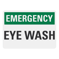 Lavex 14" x 10" Non-Reflective Adhesive Vinyl "Emergency / Eye Wash" Safety Label