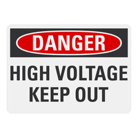 Lavex 14" x 10" Engineer-Grade Reflective Adhesive Vinyl "Danger / High Voltage / Keep Out" Safety Label