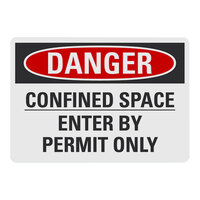 Lavex Non-Reflective Aluminum "Danger / Confined Space (Underline) / Enter By Permit Only" Safety Sign