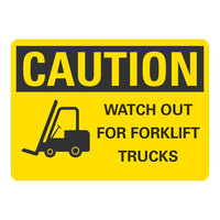 Lavex Non-Reflective Plastic "Caution / Watch Out For Forklift Trucks" Safety Sign