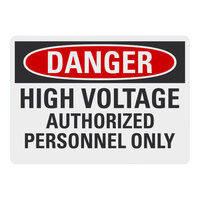 Lavex 14" x 10" Engineer-Grade Reflective Aluminum "Danger / High Voltage / Authorized Personnel Only" Safety Sign