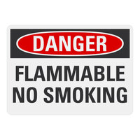 Lavex 14" x 10" Engineer-Grade Reflective Adhesive Vinyl "Danger / Flammable / No Smoking" Safety Label