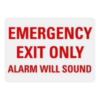 Lavex 14" x 10" Non-Reflective Aluminum "Emergency Exit Only / Alarm Will Sound" Safety Sign