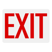 Lavex 14" x 10" White Engineer-Grade Reflective Adhesive Vinyl "Exit" Safety Label with Red Lettering