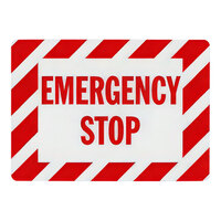 Lavex 7" x 5" Engineer-Grade Reflective Adhesive Vinyl "Emergency Stop" Safety Label