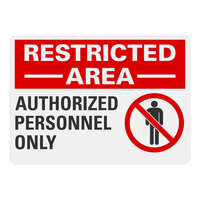 Lavex 14" x 10" Engineer-Grade Reflective Adhesive Vinyl "Restricted Area / Authorized Personnel Only" Safety Label