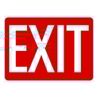 Lavex 14" x 10" Red Non-Reflective Aluminum "Exit" Safety Sign with White Lettering
