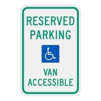 Lavex 18" x 12" High-Intensity Prismatic Reflective Aluminum "Reserved Parking / Van Accessible" Safety Sign