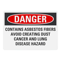Lavex 7" x 5" Engineer-Grade Reflective Adhesive Vinyl "Danger / Contains Asbestos Fibers / Avoid Creating Dust / Cancer And Lung Disease Hazard" Safety Label