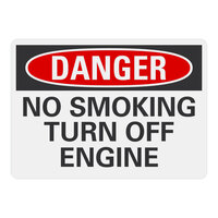 Lavex Non-Reflective Adhesive Vinyl "Danger / No Smoking / Turn Off Engine" Safety Label