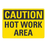 Lavex Non-Reflective Plastic "Caution / Hot Work Area" Safety Sign