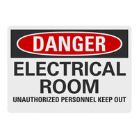 Lavex Non-Reflective Plastic "Danger / Electrical Room / Unauthorized Personnel Keep Out" Safety Sign