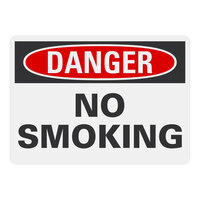 Lavex 14" x 10" Engineer-Grade Reflective Adhesive Vinyl "Danger / No Smoking" Safety Label