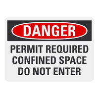 Lavex Non-Reflective Plastic "Danger / Permit Required / Confined Space / Do Not Enter" Safety Sign