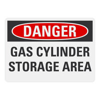 Lavex 14" x 10" Non-Reflective Adhesive Vinyl "Danger / Gas Cylinder Storage Area" Safety Label