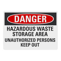 Lavex Non-Reflective Plastic "Danger / Hazardous Waste Storage Area / Unauthorized Persons Keep Out" Safety Sign