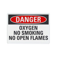 Lavex Engineer-Grade Reflective Aluminum "Danger / Oxygen / No Smoking / No Open Flames" Safety Sign