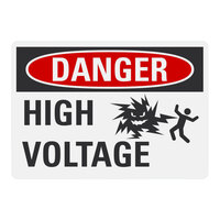 Lavex 14" x 10" Non-Reflective Aluminum "Danger / High Voltage" Safety Sign with Symbol