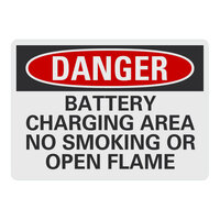 Lavex Non-Reflective Plastic "Danger / Battery Charging Area / No Smoking Or Open Flame" Safety Sign