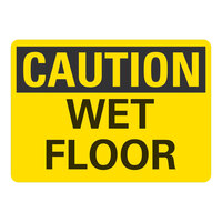Lavex 14" x 10" Non-Reflective Adhesive Vinyl "Caution / Wet Floor" Safety Label