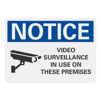 Lavex 10" x 7" Engineer-Grade Reflective Aluminum "Notice / Video Surveillance In Use On These Premises" Sign