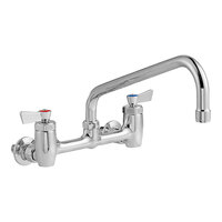 Fisher 13260 Backsplash-Mount Faucet with Full-Flow Aerator, 12" Swing Nozzle, and Lever Handles