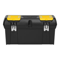 Stanley Series 2000 24" x 11 7/16" x 11" Black / Yellow Toolbox with 4 Compartments and 1 Tray 024013S