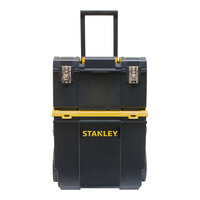 Stanley 18 1/2" x 11" x 24 13/16" Black / Yellow 3-in-1 Mobile Work Center / Toolbox STST18613