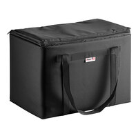 Sterno Customizable 24" x 16" x 17 3/4" Extra-Large Black Nylon Insulated Catering Food Carrier 91423-300000