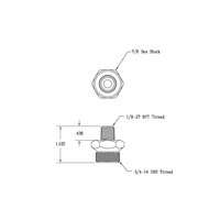 T&S 000542-25 1/8-27 Male NPT x 3/4-14 UNS Male Adapter