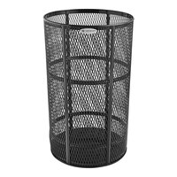 Lancaster Table & Seating 48 Gallon Heavy-Duty Round Black Steel Mesh Outdoor Trash Can