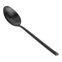 Front of the House Jasper 8 3/4" 18/10 Stainless Steel Extra Heavy Weight Matte Black Dinner / Dessert Spoon - 12/Case