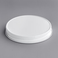 89/400 White Metal Lid with Plastisol Liner - 100/Pack