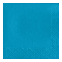 Creative Converting Turquoise Blue 3-Ply 1/4 Fold Luncheon Napkin - 50/Pack