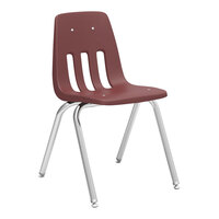 Virco 9000 Series 9018 18 3/4" x 21 1/2" x 30 5/8" Set of 8 Wine Stackable Student Chairs