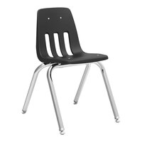 Virco 9000 Series 9016 16 7/8" x 19 1/2" x 27" Set of 8 Black Stackable Student Chairs