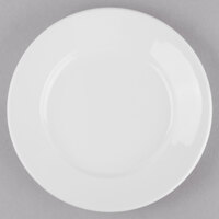 Libbey Porcelana 7 1/8" Bright White Round Wide Rim Porcelain Plate - Sample