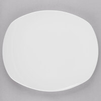 Libbey Porcelana 12" x 10" Oblong Bright White Porcelain Coupe Plate - Sample