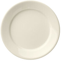 Libbey Porcelana Cream 12 3/8" Cream White Wide Rim Rolled Edge Porcelain Plate - Sample