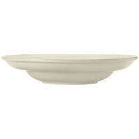 Libbey Porcelana Cream 56.5 oz. Cream White Wide Rim Rolled Edge Porcelain Pasta Bowl - Sample