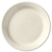 Libbey Porcelana Cream 7 1/4" Cream White Narrow Rim Porcelain Plate - Sample