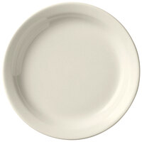 Libbey Porcelana Cream 6 1/2" Cream White Narrow Rim Porcelain Plate - Sample